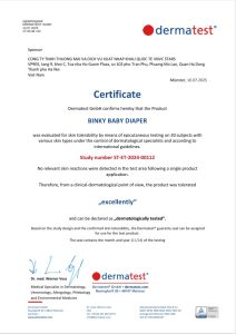 Binky đạt chứng nhận Dermatest