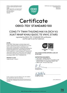 Binky đạt chứng nhận Eoke Tex Standard 100